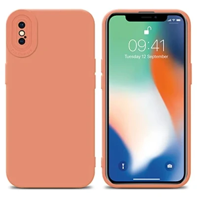 Abbildung von Cadorabo Hülle kompatibel mit Apple iPhone XS MAX Schutzhülle TPU Silikon Case Liquid Design Kameraschutz Slim Kratzfest Weiche Gummi Rundumschutz für in Orange