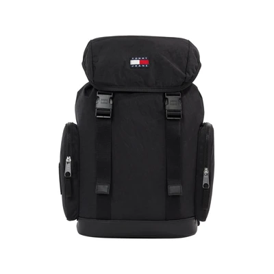 Abbildung von Tommy Jeans Daily Elevated FLAP Backpack Tagesrucksack, Herren, Größe: One Size, Black
