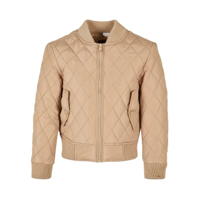 Abbildung von Urban Classics Kinder Girls Diamond Quilt Bomberjacke für Kinder, Größe: 158/164, Unionbeige