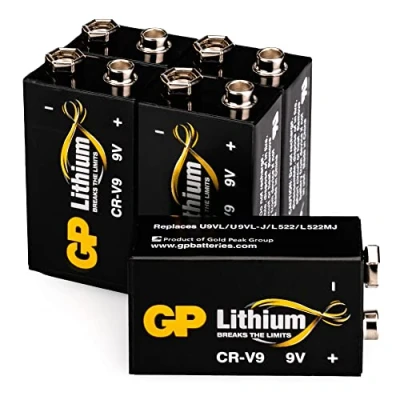 Abbildung von GP Lithium 9v Block Batterien Longlife, 9 Volt Li MnO2, 5 Stück Lithium, ideal z.B. als Rauchmelder Batterie, für Feuermelder, Mikrofone etc.