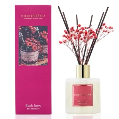 Abbildung von COCORRÍNA Raumduft Reed Diffuser mit 8 Duftstäbchen 200ml Schwarze Beere, Natürlich, Langanhaltend, Home Duft ätherisches Öl Diffusor für Badezimmer Regal Dekoration
