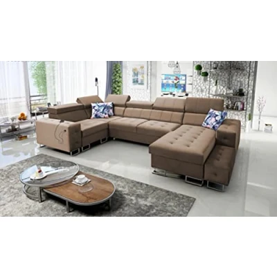 Abbildung von All4All Ecksofa Hugo IV 362x210cm Schlaffunktion Bettkasten U Form Couch Eckcouch Schlafsofa Sofaeck Bett Wohnlandschaft Magic Velvet 2299 Seite Rechts 26