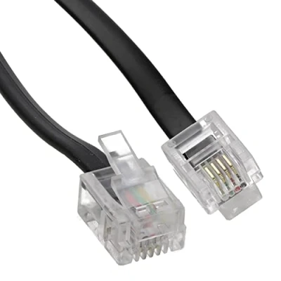 Abbildung von ADSL Breitband Modem Kabel RJ11 Zum Telefon Buchse Router Schwarz 5 m [5 Meter/5m]