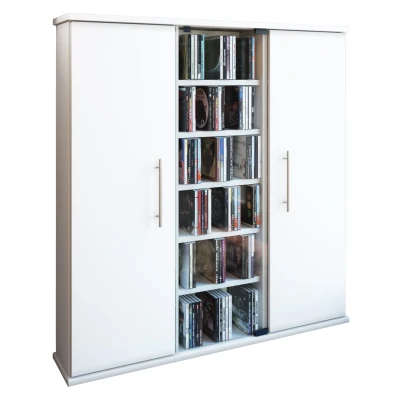 Abbildung von VCM CD Regal Holz DVD Stand Schrank Santo Glastür, 1 tlg.