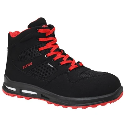 Abbildung von ELTEN Sicherheitsschuhe LAKERS XXT Mid ESD S1P, Damen, Herren, sportlich, leicht, schwarz/rot, Kunststoffkappe, Sicherheit, Halbstiefel, 40 EU