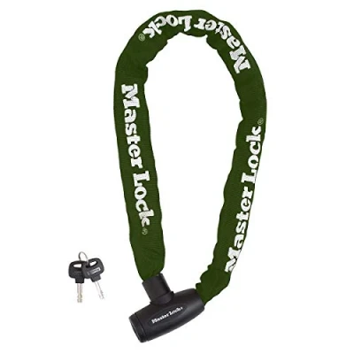 Abbildung von Master Lock 8022EURD, Fahrradkettenschloss mit Schlüssel, 60 cm Kette, grün