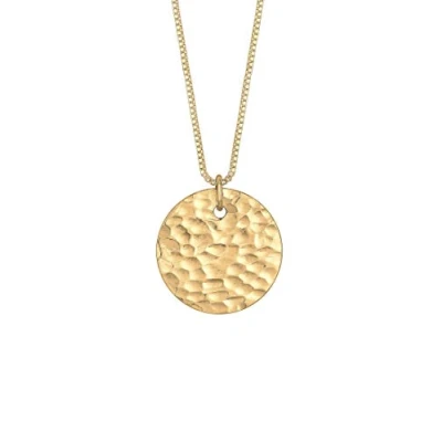 Abbildung von Elli Kette mit Anhänger Plättchen Kreis Rund Gehämmert 925 Silber