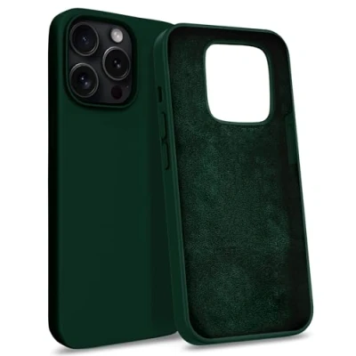 Abbildung von MyGadget Hülle kompatibel mit iPhone 15 Pro Max Gummierte Handyhülle [ 3 Layer Struktur ] Schutzhülle Soft Inlay &amp; Hardcase Cover außen Olivgrün