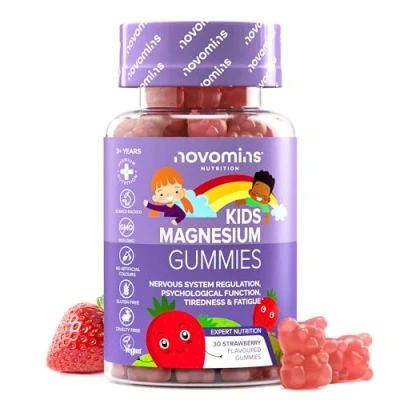 Abbildung von Magnesium Gummibärchen für Kinder Vegan 1 Monatsvorrat Kaubarer Komplex 30 Kaubare Vitamine 455 mg Magnesiumcitrat mit 50 von Novomins