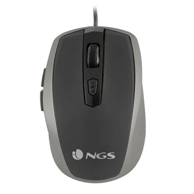Abbildung von NGS TICK Silver Optische Maus von 800/1600dpi und USB Cable, Computer oder Laptop mit 6 Tasten, für Rechtshänder, Silber Schwarz