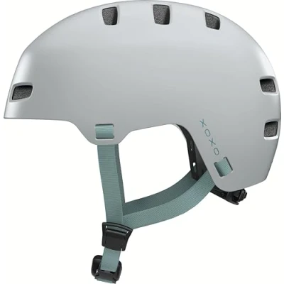 Abbildung von ABUS Fahrradhelm XOXO Cityhelm im Skater Look Helm für Skateboard, Fahrrad, Scooter mit optimiertem Kinnpolster Jugendliche und Erwachsene Größe M, Grau