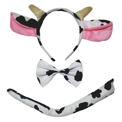 Abbildung von Petitebelle Rind, Kuh, Tier Stirnband Bowtie Schwanz Kostüm Einheitsgröße Braun