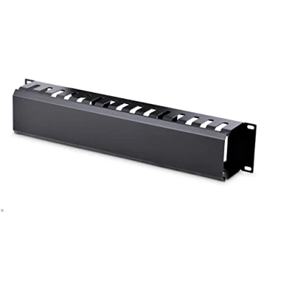 Abbildung von StarTech.com Horizontaler 2HE Rack Finger Kabelkanal mit Abdeckung 19&quot; Netzwerk/serverschrank Kabelführung Panel geschlitzter Fingerabdeckung (CMDUCT2U)