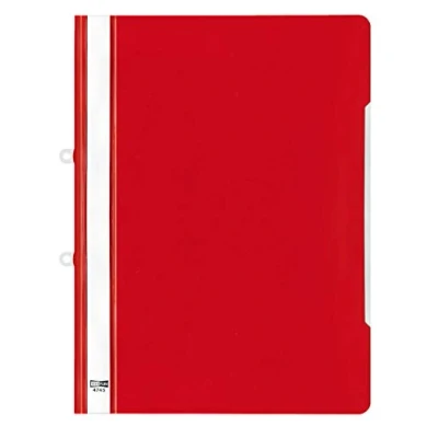 Abbildung von VELOFLEX 4745021 Angebotshefter DIN A4, PVC, Deckel transparent, mit Beschriftungsstreifen, rot, 20 Stück