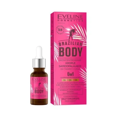 Abbildung von Eveline Cosmetics Brazilian Body Konzentrierte Selbstbräunungstropfen für Gesicht und Körper 6 in 1 Formel