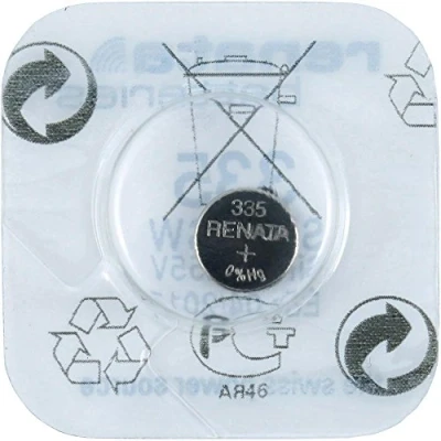 Abbildung von Renata Batterie/Uhrenbatterie, Swiss Made, Größe: 5,8 x 1,2 mm (Ref. Renata, 335 995 037)