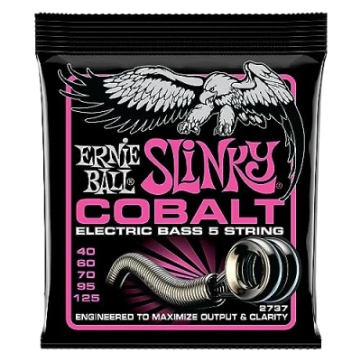 Abbildung von Ernie Ball Super Slinky Cobalt E Bass Saiten, für 5 Saiter, Stärke 40125