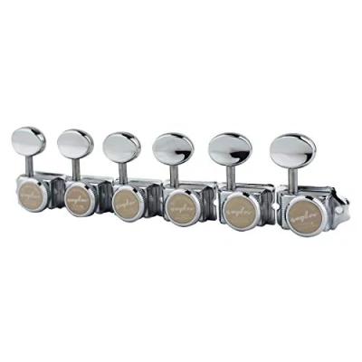 Abbildung von Guyker 6 Inline Vintage Guitar Lock String Tuners Locking Tuning Key Pegs Machine Heads Replacement for ST TL Style Electric, Folk or Acoustic Guitars Chrome