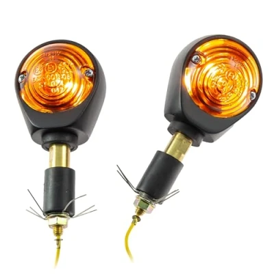 Abbildung von PW OCHSENAUGE Blinker Paar, matt schwarz, getöntes Glas, kompatibel für Motorrad, Roller, Quad