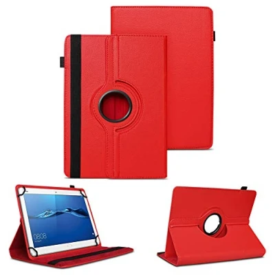 Abbildung von NAUC Tablet Hülle kompatibel für Huawei MediaPad M3 M5 Lite 10 Tasche Schutzhülle Schutzcase Cover 360 Drehbar Case, Farben:Rot