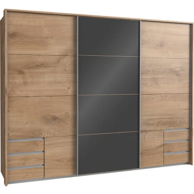 Abbildung von Wimex Schwebetürenschrank &quot;Valencia&quot;, mit Glaselementen und Schubkästen