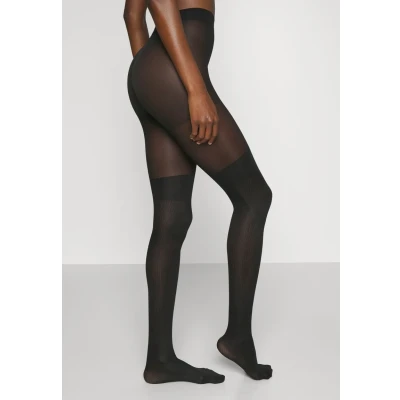 Abbildung von camano Fashion Overknee Stripes Strumpfhose, Damen, Größe: Large, Black