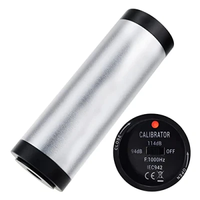 Abbildung von Handheld Digital Sound Geräuschpegel Tester Kalibrator für Schallpegelmesser 94dB &amp; 114dB Ausgang Klasse I w/Batterie +/ 0,3 db Messsystem
