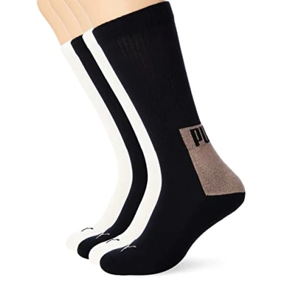 Abbildung von PUMA Men&#039;s Men Logo Block Crew Sock 4P, Pine bark Combo, 39/42