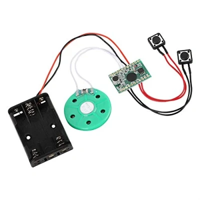 Abbildung von ASHATA Soundmodul Gruß Modul,Stimme Aufzeichnung Wiedergabe Module 60 Sekunden DIY Grußkarte,Voice Recorder Sound Modul Musik Audio Karten 10CM Kabelverlängerung für