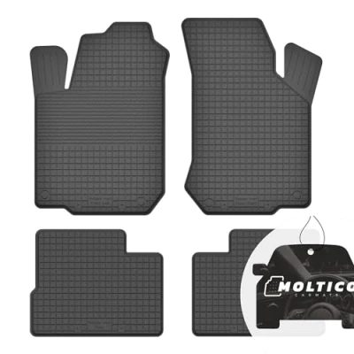 Abbildung von moto MOLTICO Gummimatten Auto, 4 teiliges Set, Allwetter Gummi Fußmatten mit Rand, Antirutsch &amp; Wasserfest Autoteppiche passend für Chevrolet Kalos 2004 2007