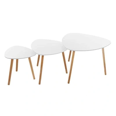 Abbildung von Atmosphera Set aus 3 Couchtischen Mileo weiß Model 1