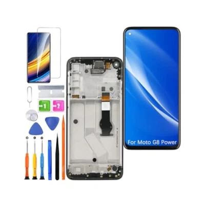 Abbildung von HLYGZX Ersatz Original Display für Motorola Moto G8 Power LCD Bildschirm, XT2041 Bildschirm Touch Digitizer Assembly Reparaturteile Kit(Schwarz mit Rahmen)