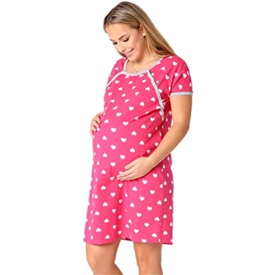 Abbildung von Be Mammy Umstandsnachthemd Damen Nachtkleid Umstandsmode Mutterschaft BE20 287 (1 tlg)