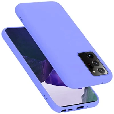 Abbildung von Cadorabo Hülle kompatibel mit Samsung Galaxy Note 20 Ultra Handyhülle für Case aus flüssigem Silikon dünne TPU Schutzhülle Liquid HELL LILA