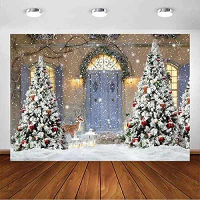 Abbildung von Avezano 2,1 x 1,5 m Winter Weihnachten Fotografie Hintergrund Schnee Rentier Weihnachtsbaum Outdoor Dekorationen