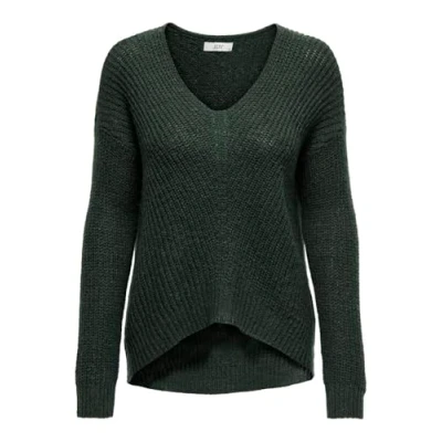 Abbildung von Jacqueline de Yong Damen Strick Pullover JdyNew Megan Sweater Pulli Oberteil, Farbe:Dunkelgrün, Größe:XS