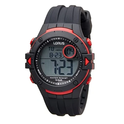 Abbildung von Lorus Herren Digital Quarz Uhr mit Silikon Armband R2323PX9