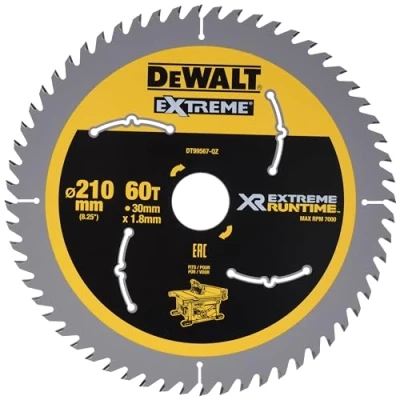 Abbildung von Tischkreissägeblatt HM 210x30x1,8 mm Z60 WZ/FZ 20 für DEWALT Akku Tischsäge