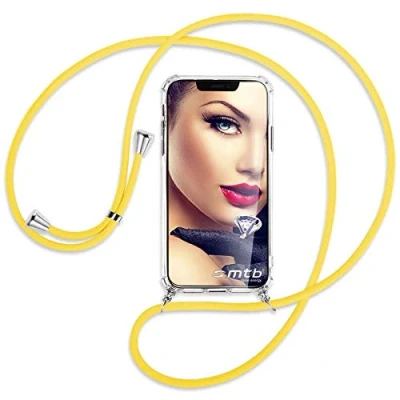 Abbildung von mtb more energy® Handykette kompatibel mit Xiaomi Poco X6 Pro 5G Banana Gelb Smartphone Hülle zum Umhängen Anti Shock Full TPU Case