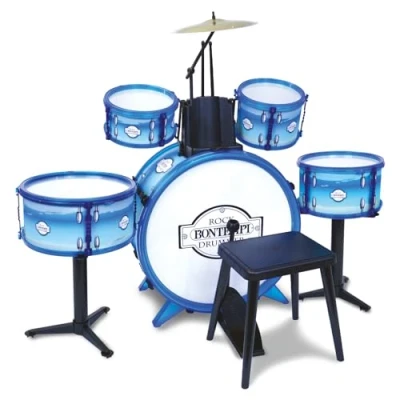 Abbildung von Bontempi 51 4831 Akku Rock Drummer 5 Trommeln, 514831, weiß Blau