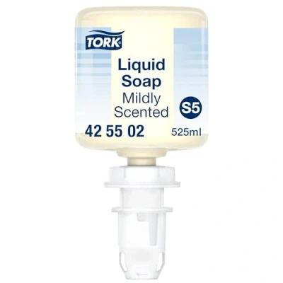 Abbildung von Tork Mild Duftende Hand Mini Flüssigseife S5, feuchtigkeitsspendende Inhaltsstoffe, 1x525 ml, 425502