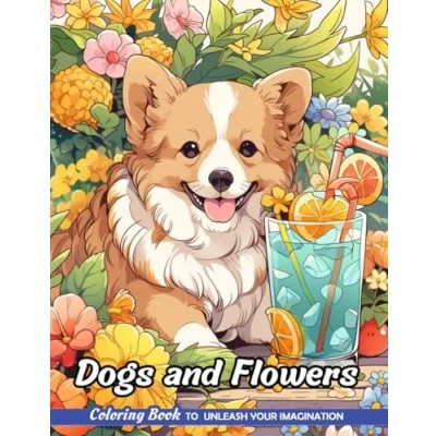Abbildung von Dogs and Flowers: Adult Coloring Book with Flowers for Stress Relief Relaxation (Christmas Pages)