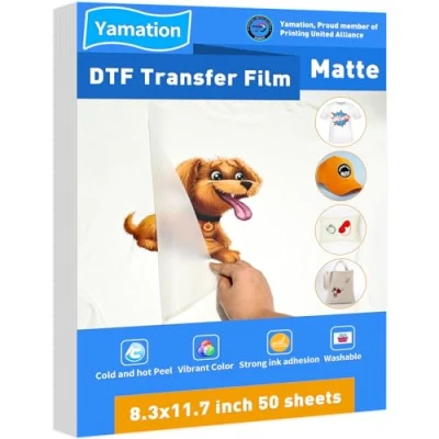 Abbildung von Yamation Sheets, 50 Blatt DTF Transferfolie, Papier, weiß, A4 50sheets, stück