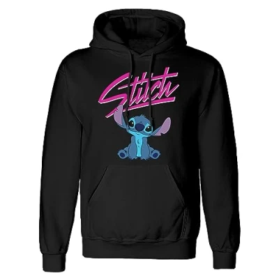 Abbildung von Henry Tiger Disney LILO AND Stitch Script Kapuzenpullover, Herren, Größe: Large, Black
