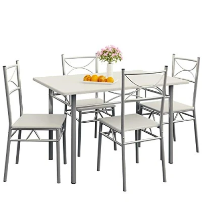 Abbildung von Casaria Essgruppe Paul, (5 tlg), Esstisch mit 4 Stühlen für Esszimmer Küche 5tlg. Sitzgruppe Robust