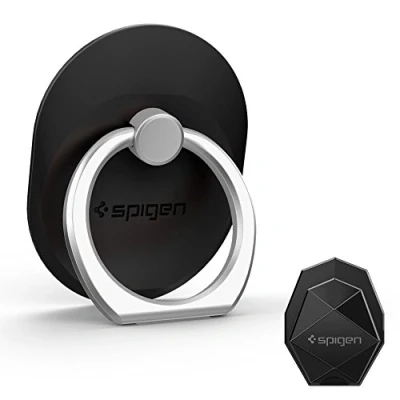 Abbildung von Spigen Style Ring Handy Phone Griff/Ständer/Halter für alle Handys und Tablets Schwarz