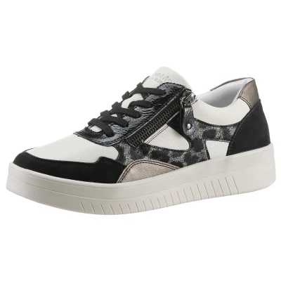 Abbildung von Remonte Plateausneaker &quot;Liz Hurley Collection&quot;, Freizeitschuh, Halbschuh, Schnürschuh mit Außenreißverschluss