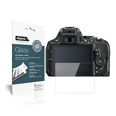 Abbildung von dipos I 2X Displayschutz klar kompatibel mit Nikon D 5600 Schutzfolie 9H Anti Shock