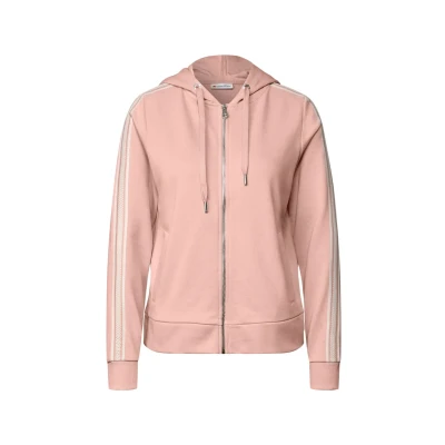 Abbildung von Street One Kapuzenjacke MIT Dekotape Sweatjacke, Damen, Größe: 34, Rosa