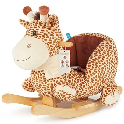 Abbildung von Bieco Schaukelpferd Plüsch Schaukeltier Giraffe Baby Kinderschaukel Indoor Wippe Schaukel ab 1 Jahr Spielzeug